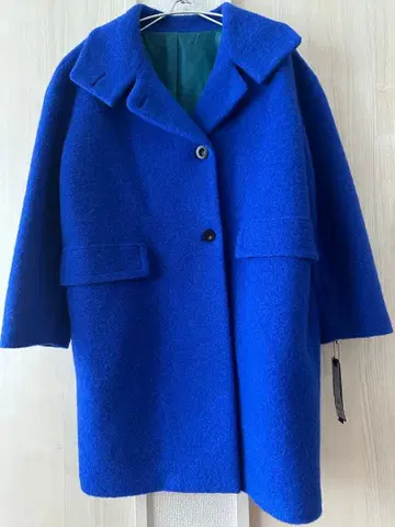 미사용 이탈리아 원단 로얄 블루 코트 파랑