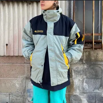 90s 빈티지 컬럼비아 마운틴 후드티 LL 세이지 그린