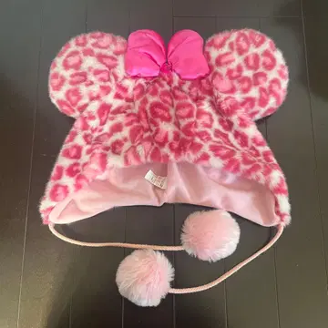 디즈니 미니 팬캡 레오파드 무늬 핑크