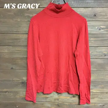 [ 엠즈 그레이시 ] M'S GRACY 모크넥 긴팔 니트 레드 L