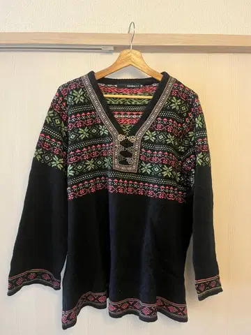 denim 24/7 다색 무늬 풀오버 스웨터