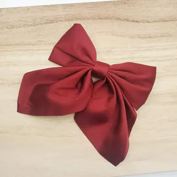 헤어 클립 리본 레드 빨간색 심플 머리 장식 머리핀 한국 작음