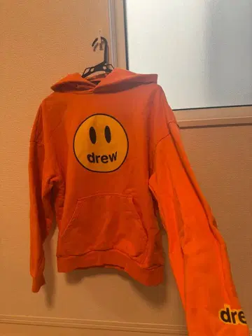 drew 후드 부착 후드티 오렌지