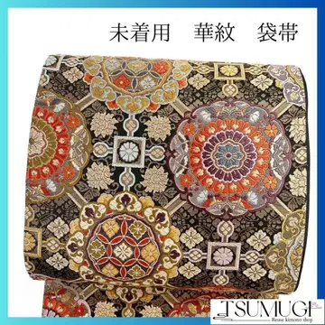 촉강 문양 꽃 문양 하나비시 당화 후쿠로 오비 기모노 112a p