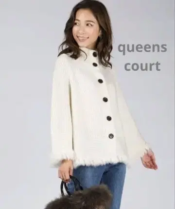 queens court 울 혼방 판초