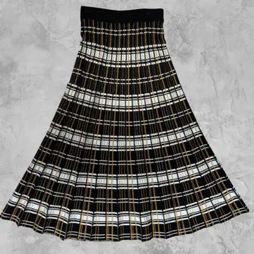 [ 새상품급 / 돌려입기 다용도 ] 클래식 체크 무늬 니트 플리츠 스커트