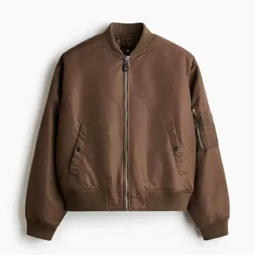 [ 택 포함 새상품 ] H&M 패디드 나일론 플라이트 자켓 브라운