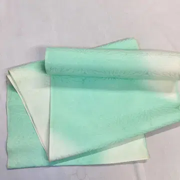 옷감 순수 실크 착 국화 흐림 스카이블루 기모노 052t