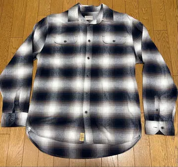 00s JACHS 옴브레 체크 셔츠 좋은 배색