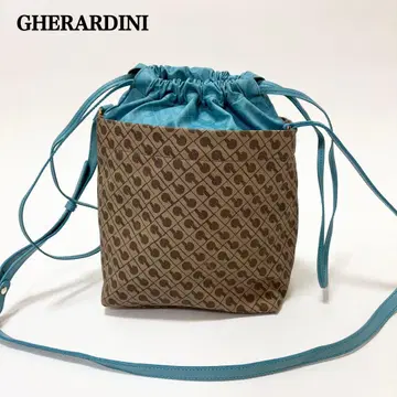 새상품급 게라르디니 숄더백 복조리 소프티 PVC 브라운 블루