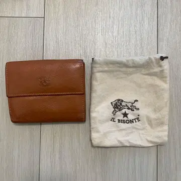 IL BISONTE 이단 접이식 지갑 브라운 수납 가방 포함