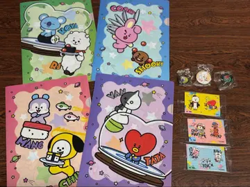 BTS 쿠라스시 콜라보 클리어 파일 스티커 마그넷 세트