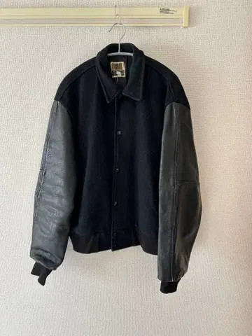 80s varsity jacket black