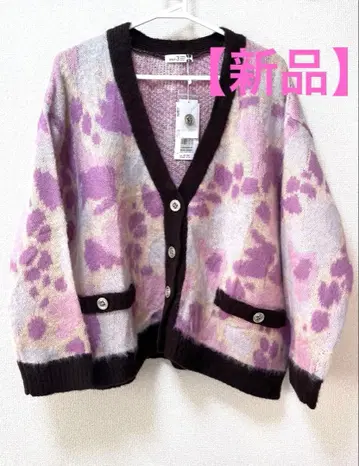 핑크 계열 타이다이 패턴 가디건 L