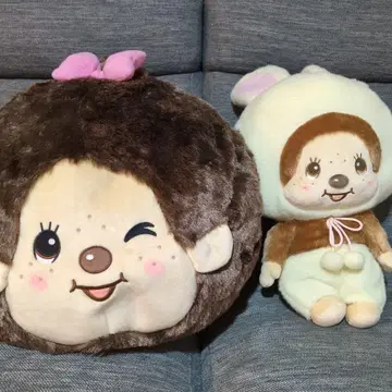 알뜰 구매! [인기 몬치치] BIG 복슬복슬 쿠션과 봉제 인형 세트!