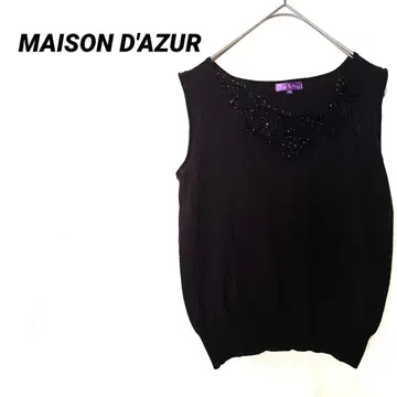 3799K 메종 다 쥬르 니트 베스트 베스트 블랙 스팽글 M