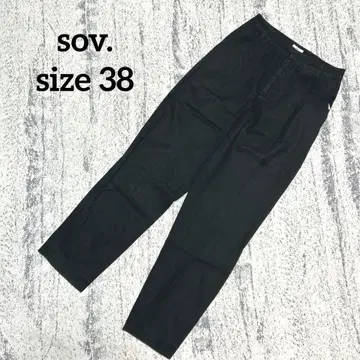 [SOB] 팬츠 턱 입 린넨 혼방 모드 블랙 38 캐주얼 스트레치