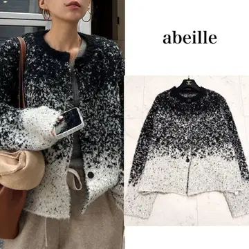 새상품 abeille gradation knit cardigan 블랙