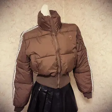 헤이세이 갸루 00s 브라운 숏 기장 다운 자켓 Y2K