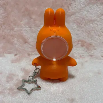 토끼 얼굴 끼우기 키링 오렌지