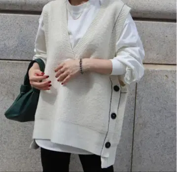 [ 새상품급 ] MACHATT 니트 베스트 아이보리