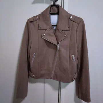 머큐리 듀오 베이지 스웨이드풍 라이더 자켓