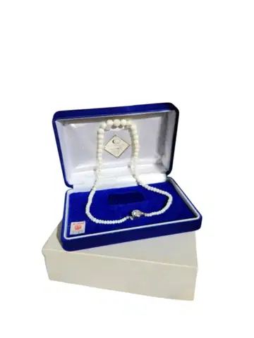 TSUKINADAYA 화이트 비즈 목걸이