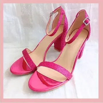 [ AllegraK ] 앵클 스트랩 샌들 23.5cm 핑크 하이힐