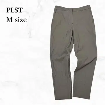 플라스테 슬랙스 M 면마 혼방 허리밴딩 깔끔한 오피스 출퇴근