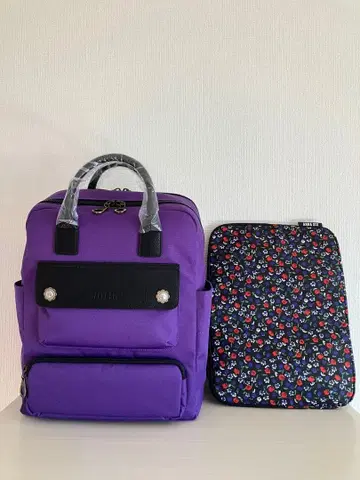 안나수이 빈티지 버튼 백팩 퍼플