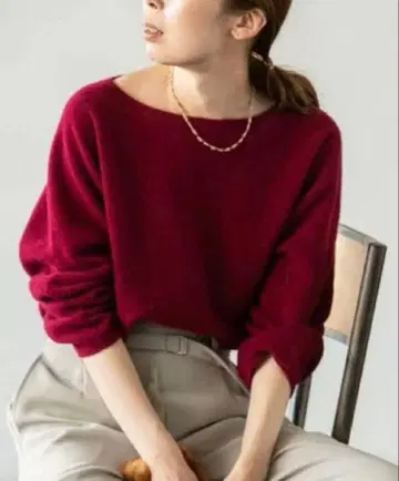 noble 파인 울 니트 보르도