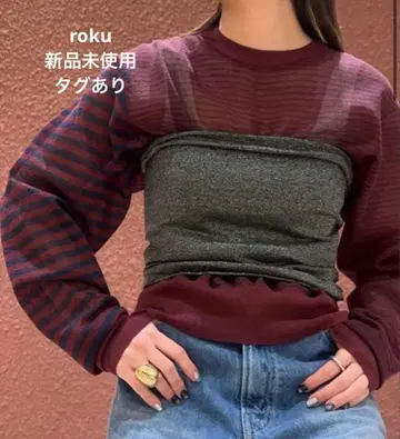 시어 보더 크루넥 풀오버 roku 미사용 새상품