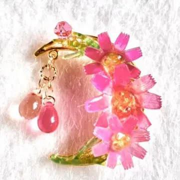 그라데이션 가을 코스모스 브로치와 미니 브로치 4종, 벚꽃 턱핀