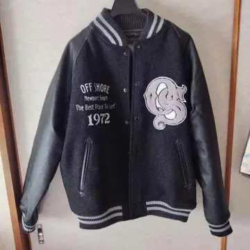 OFF SHORE 바시티 자켓 1972년 블랙