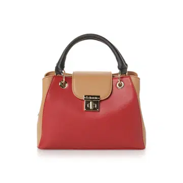 앤드슈에트 진한 컬러 플랩 소프트 폼 핸드백 와인 레드