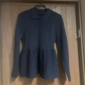 ur's 유어스 허리 페플럼 폴로 니트 가디건 L 사이즈