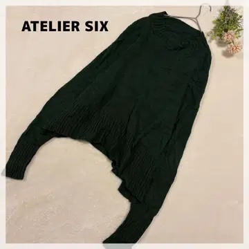 [아틀리에 식스] 빅 루즈 오버사이즈 니트 풀오버 모스그린