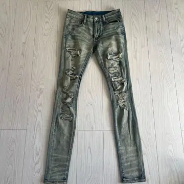 mnml 데미지 가공 스키니진