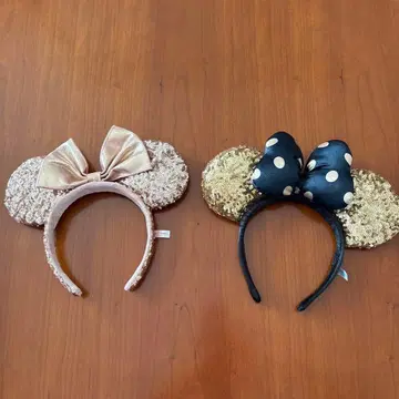 미니 귀 머리띠 세트 (골드 핑크 블랙)