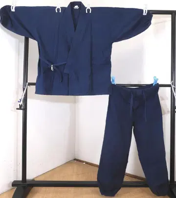 목화 일본제 작업복 L 사이즈 상하 세트 중고 남색