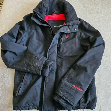 아바크롬비 나일론 자켓 방한 안감 플리스 블루종 자수 로고