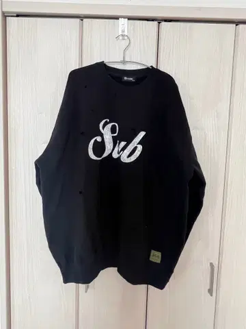 subciety Sub 자수 블랙 트레이닝복 데미지 가공 2XL