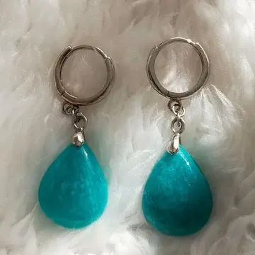 S925 아마존 나이트 터콰이즈 블루 드롭형 귀걸이