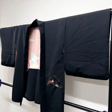 겉옷 꽃 무늬 간제수 블랙 겉옷 기모노 011t