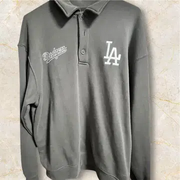 Dodgers LA 자수 피케 셔츠 블랙