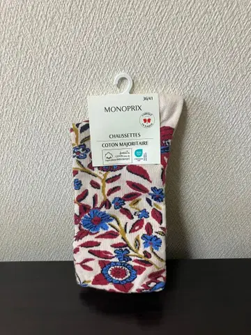 모노프리 MONOPRIX 꽃무늬 코튼 삭스 프리 사이즈