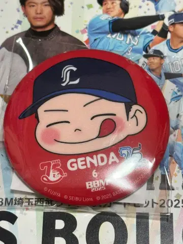 BBM 사이타마 세이부 LIONS BOUQUET 캔뱃지 겐다 소스케