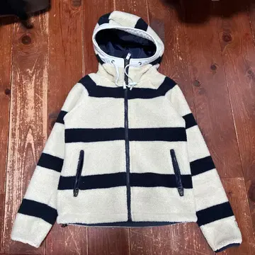 HELLY HANSEN 아이보리 네이비 스트라이프 플리스 자켓