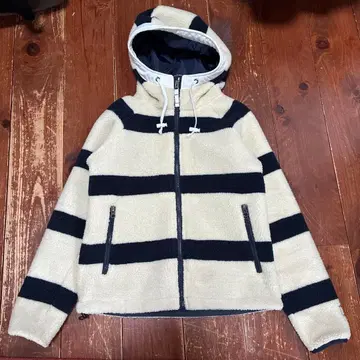 HELLY HANSEN 아이보리 네이비 스트라이프 보아 자켓 WM