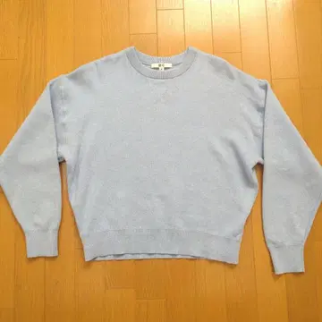 UNIQLO C 스무스 코튼 크루넥 스웨터 M 블루